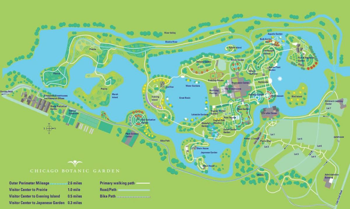 Chicago botanic garden mapě