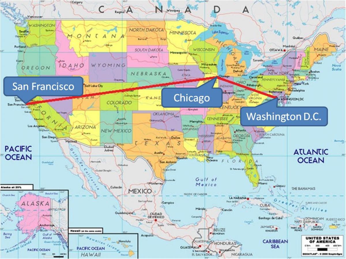 Chicago v USA mapa