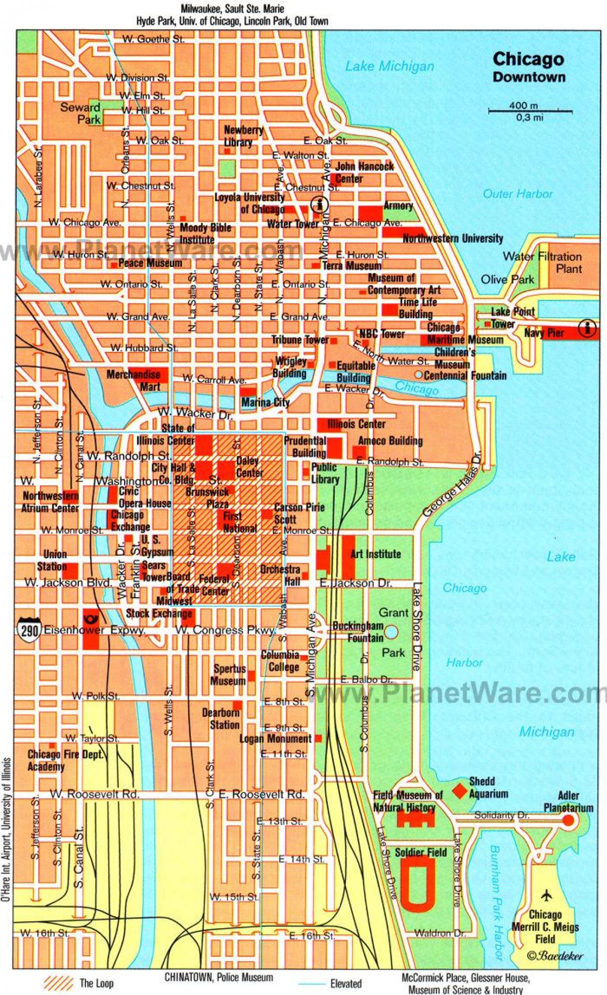 mapa Chicaga atrakce
