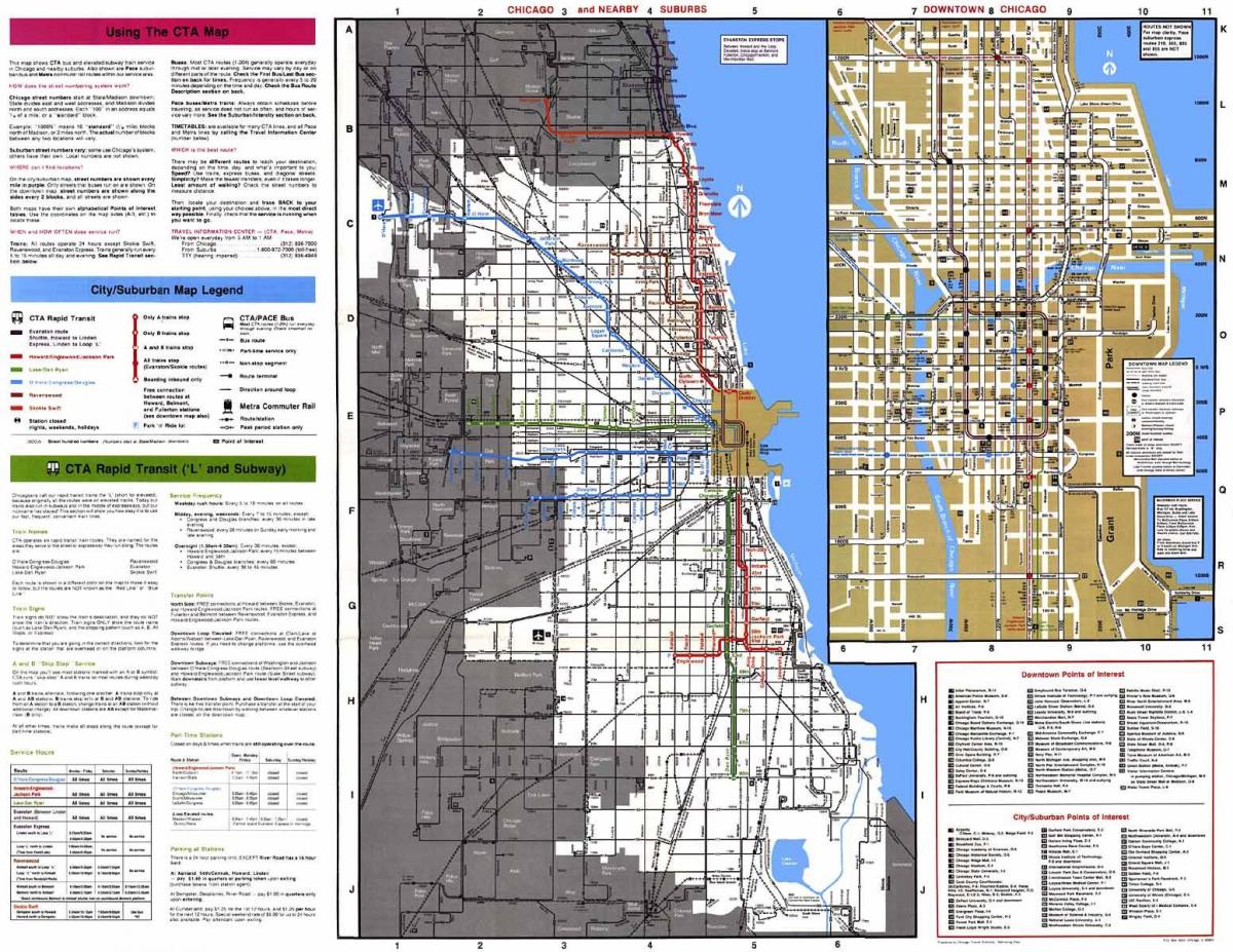 autobusové linky Chicago mapě