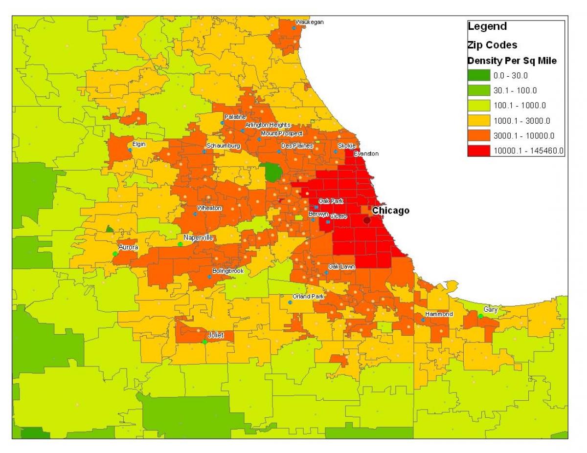 demografická mapa Chicago