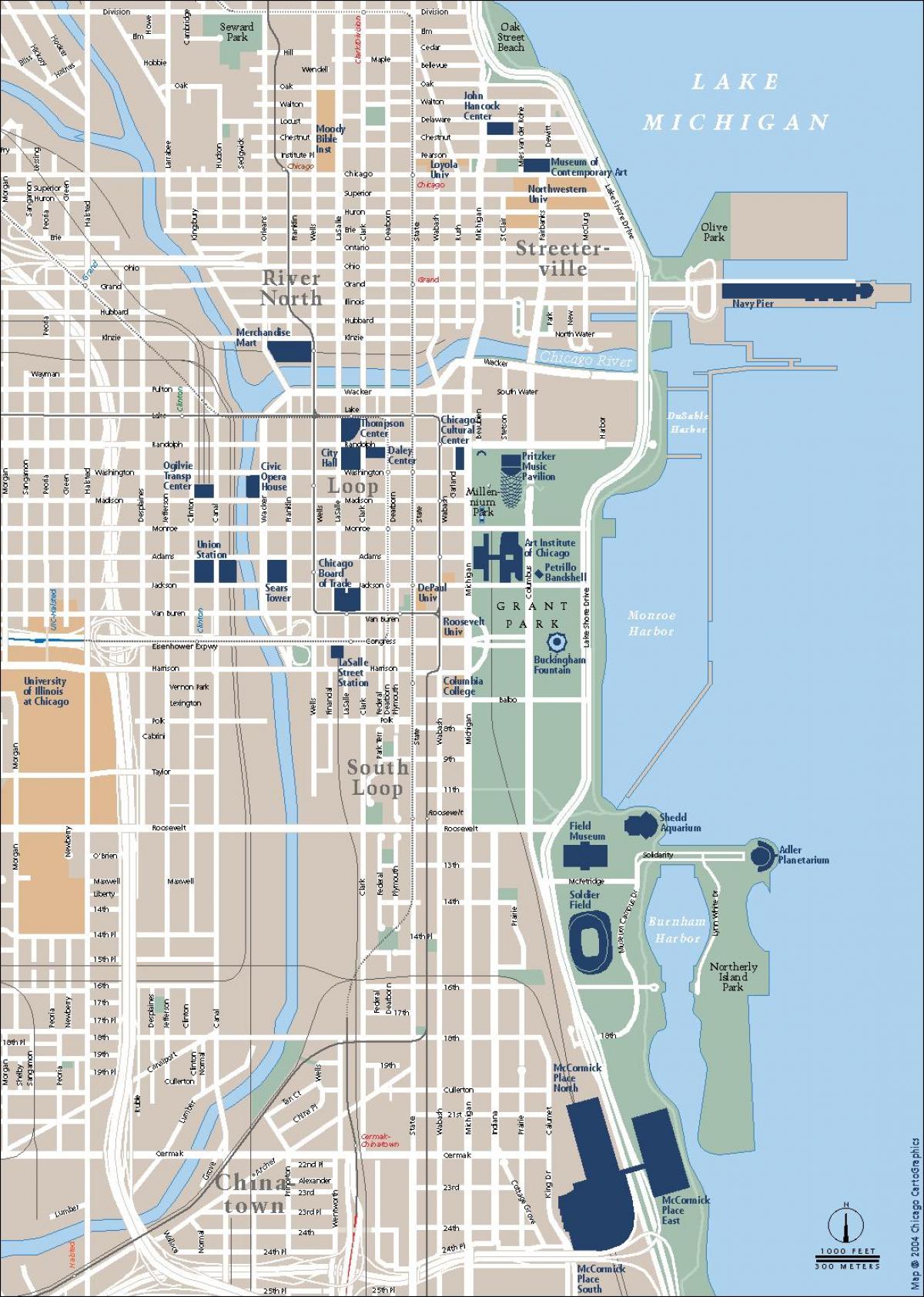dopravní mapa Chicago