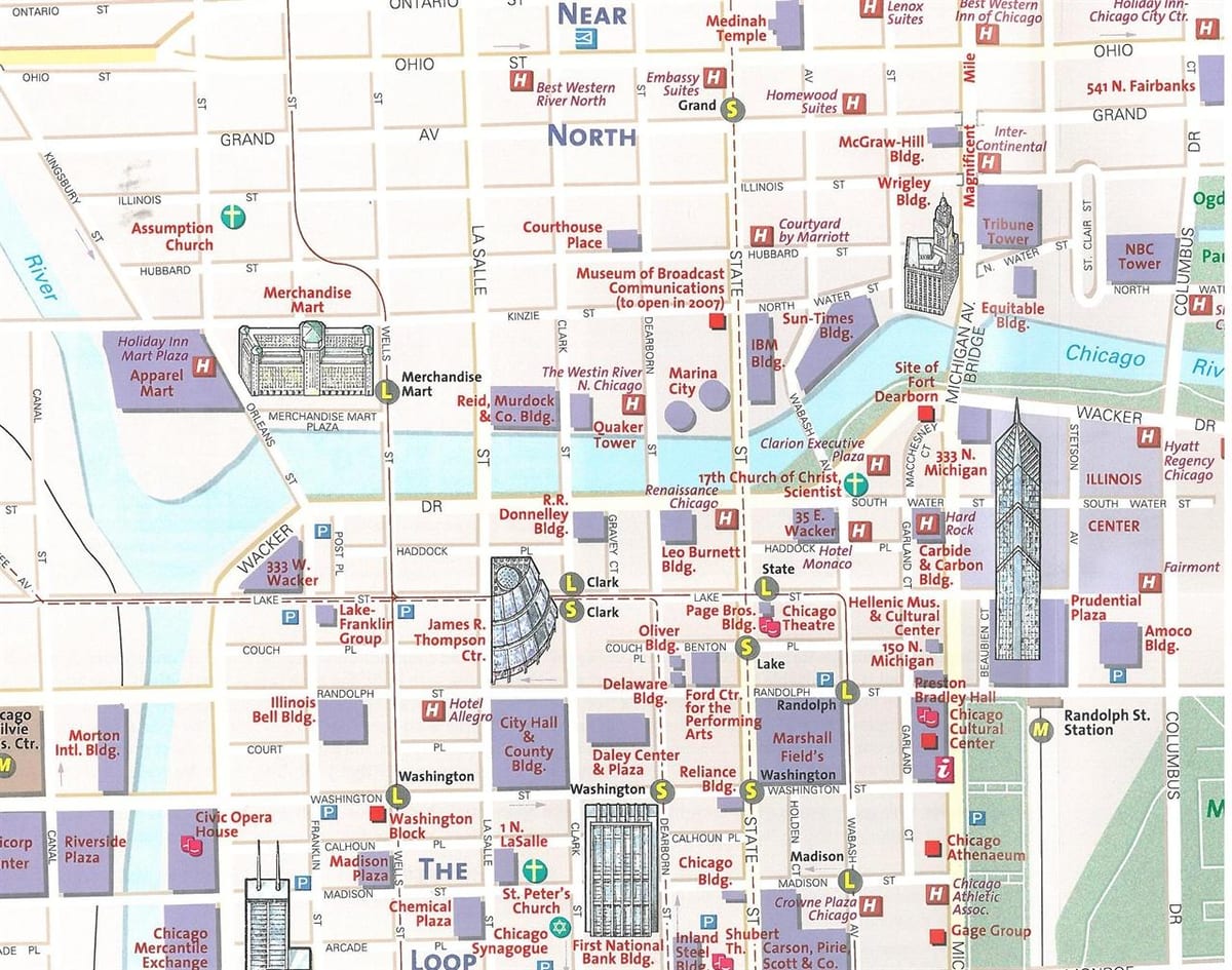 mapa města Chicago