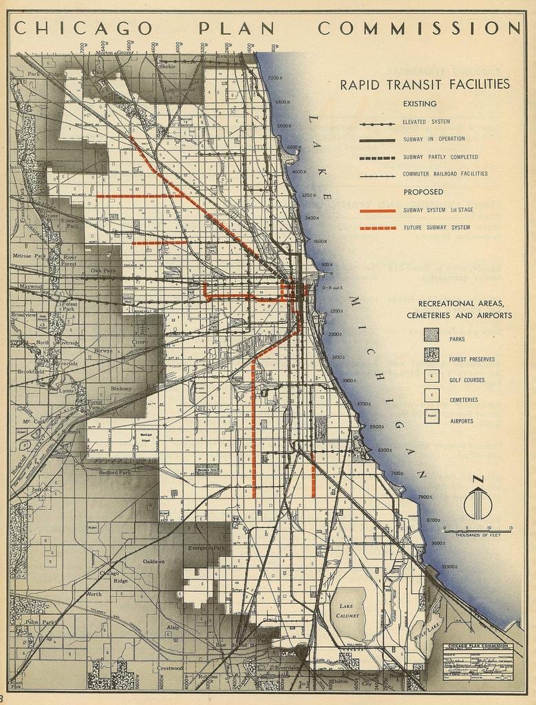 mapa Chicago metro