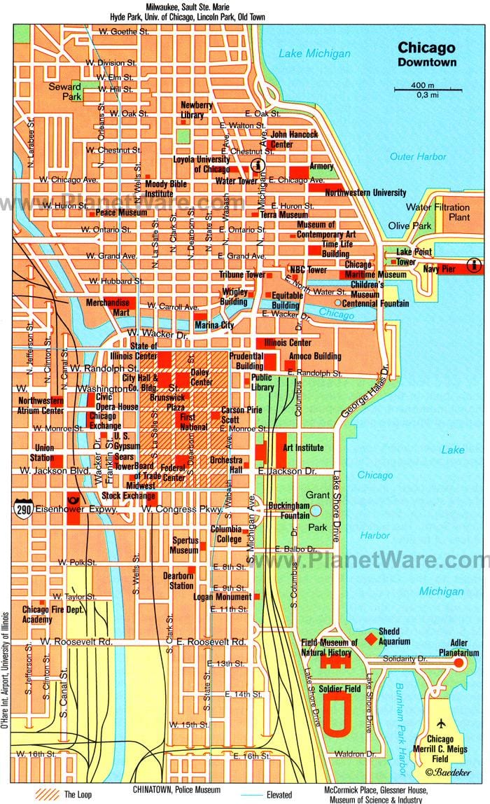 mapa muzea v Chicagu