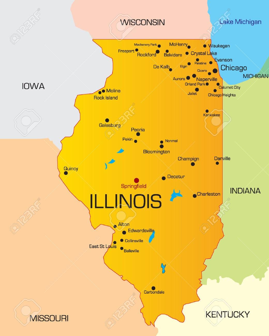 Chicago státní mapa