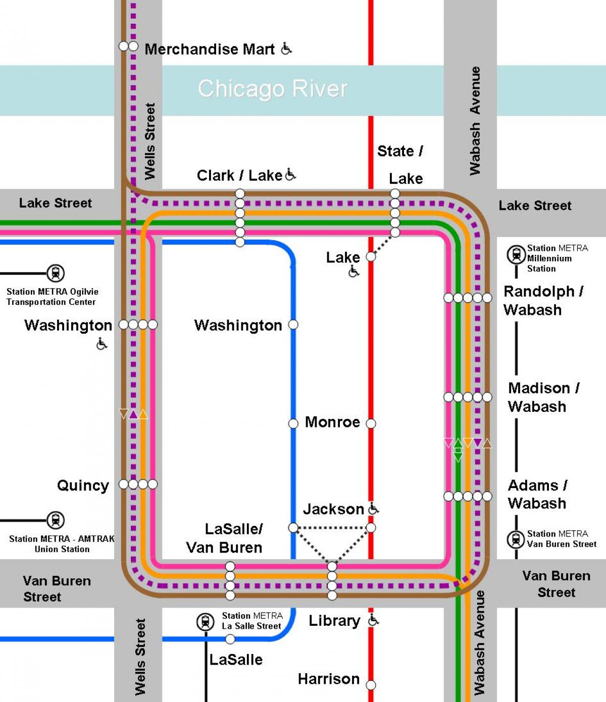 orange line mapa Chicago