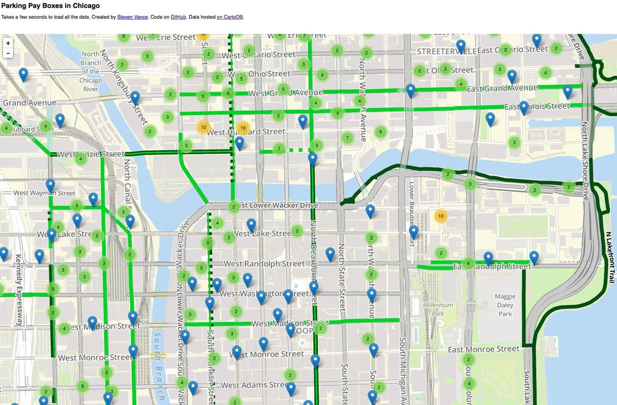 Chicago parkovací zóny mapě