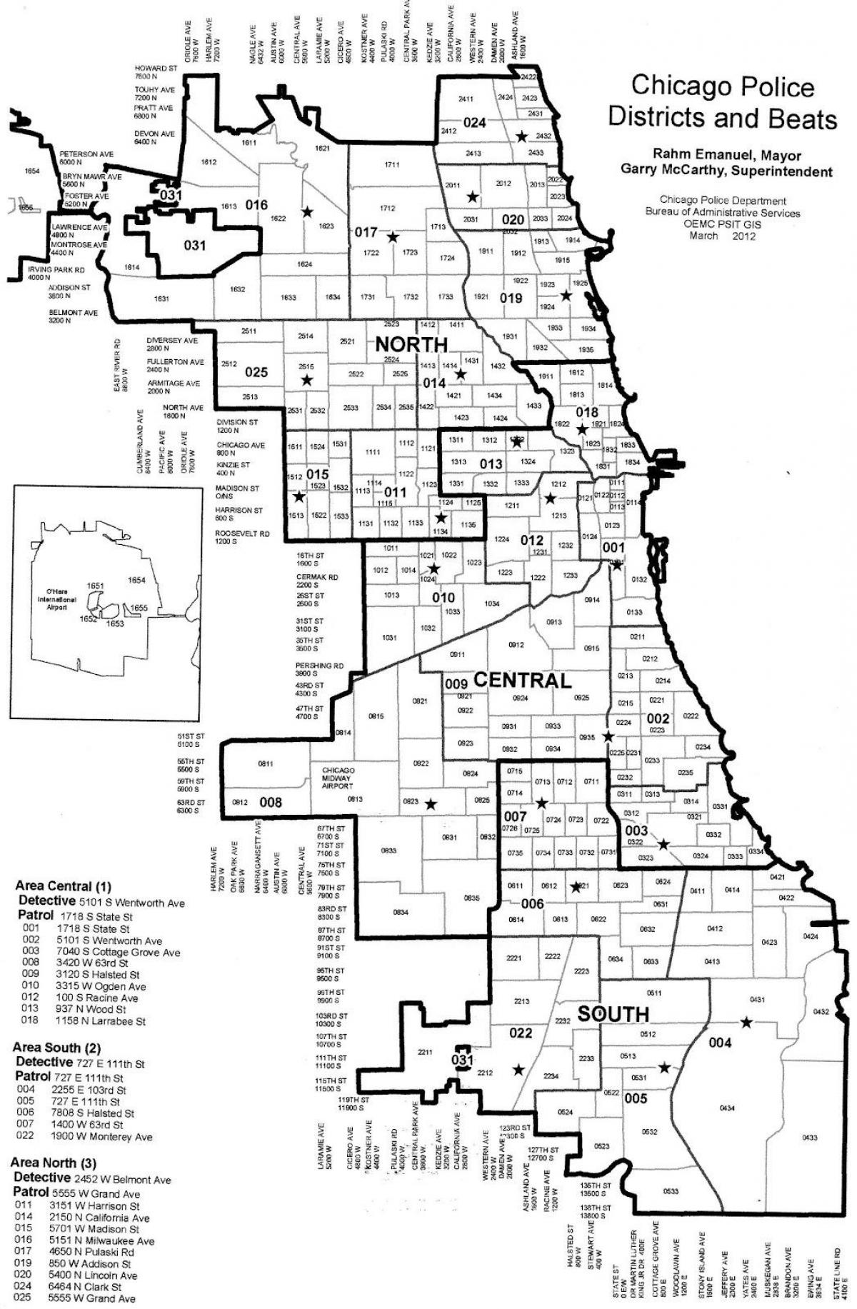 policie okresů mapa Chicago