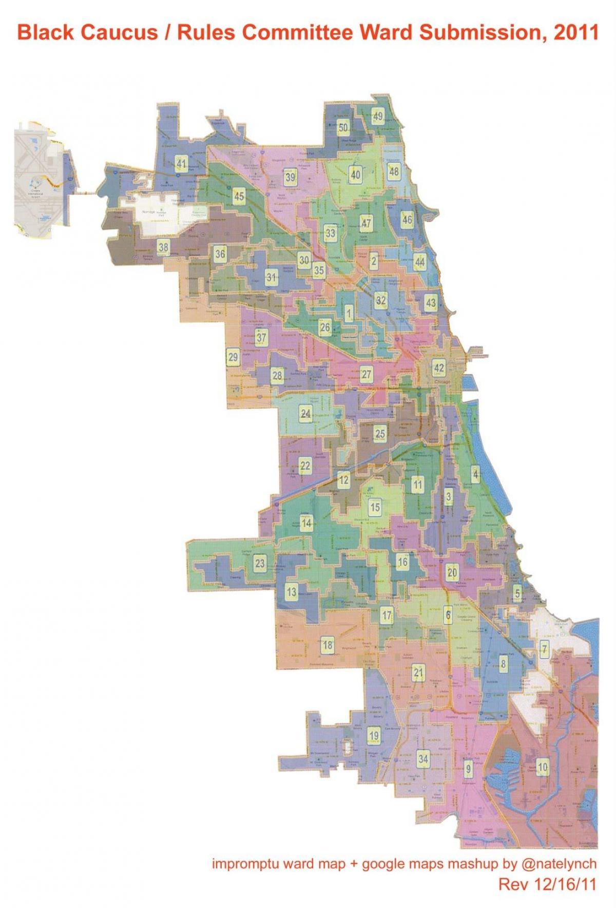 město Chicago sboru mapě