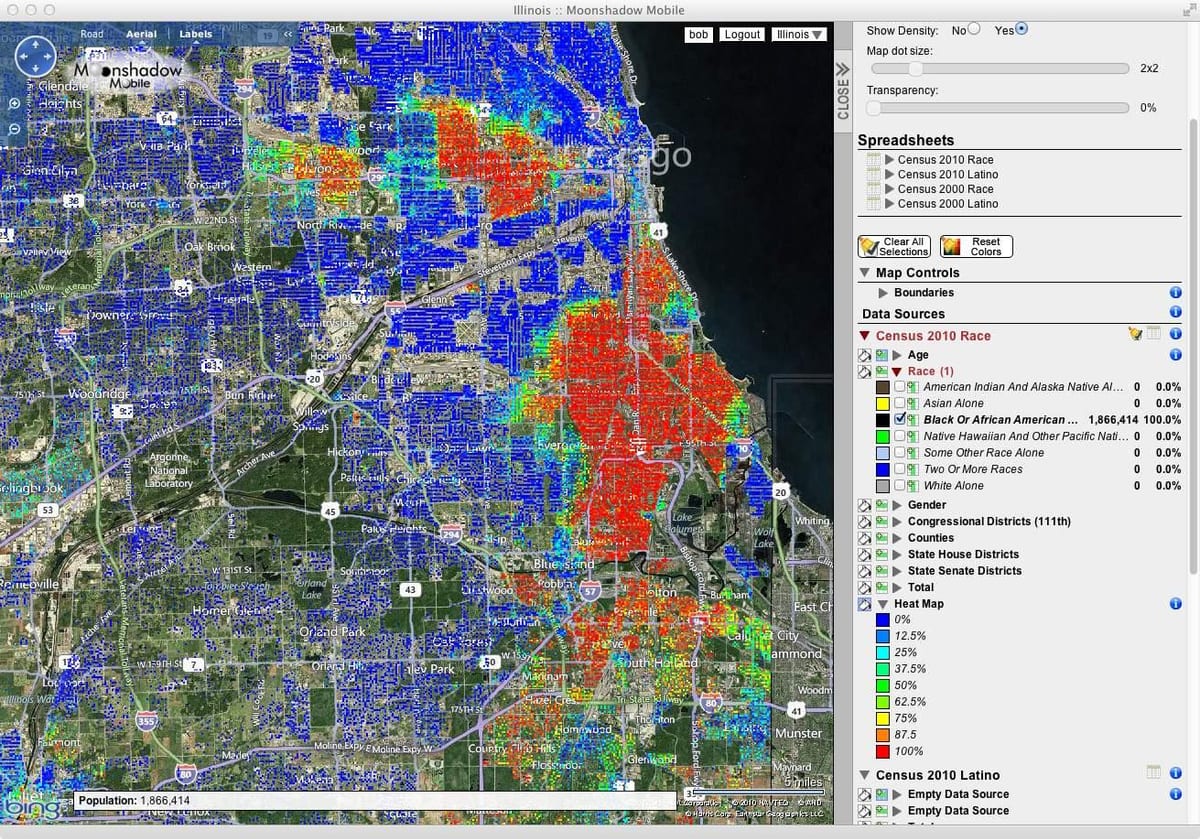 Chicago natáčení hotspotů mapu