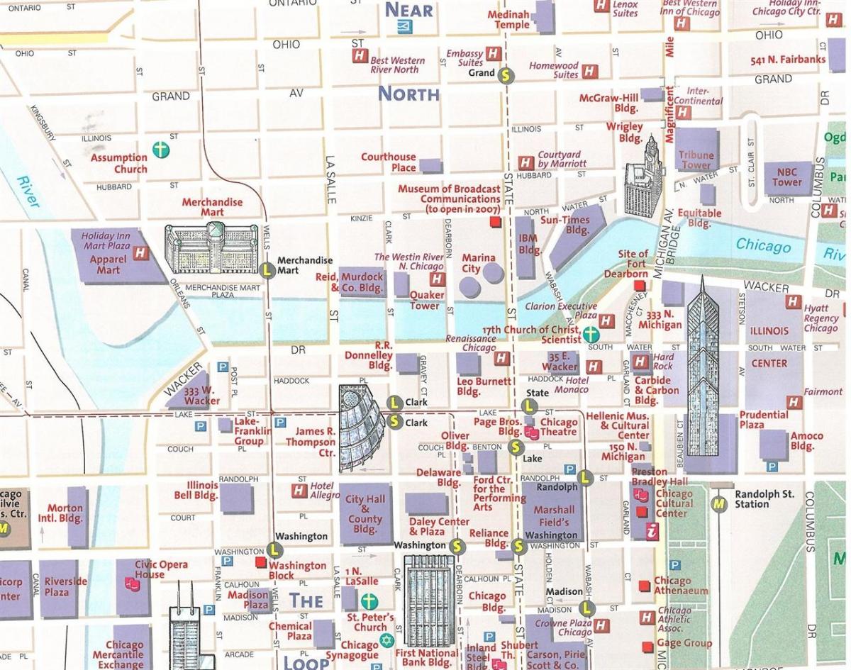 turistická mapa Chicago