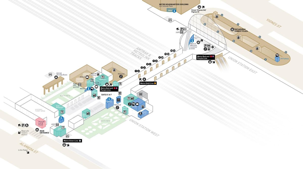 mapa union station v Chicago