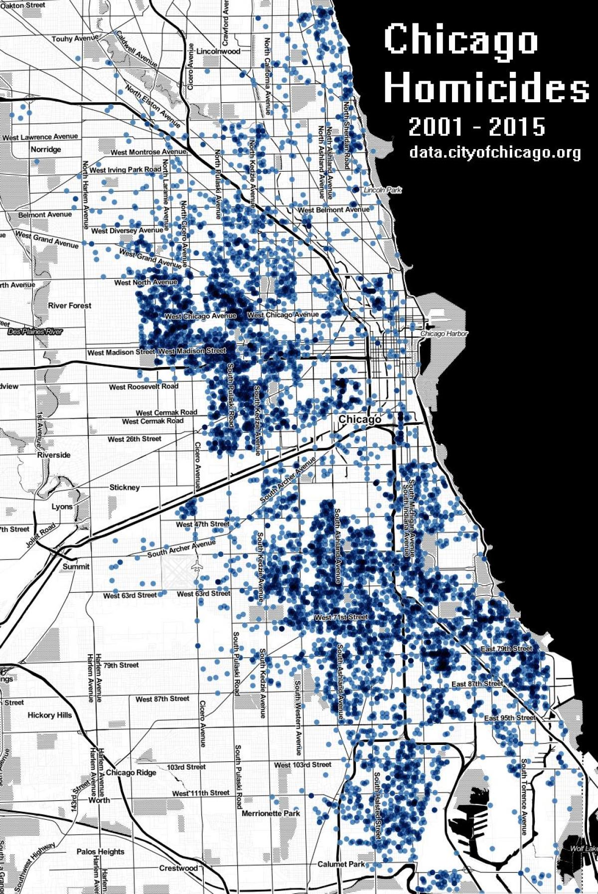 Chicago vražda mapě