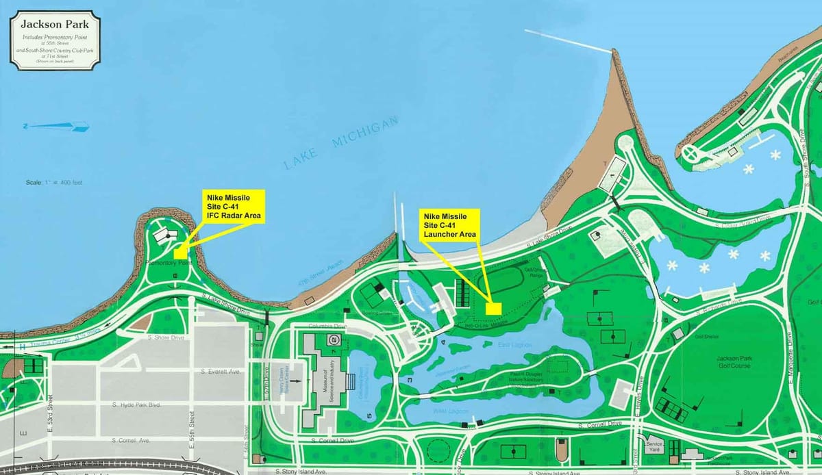 mapa Jackson park v Chicago