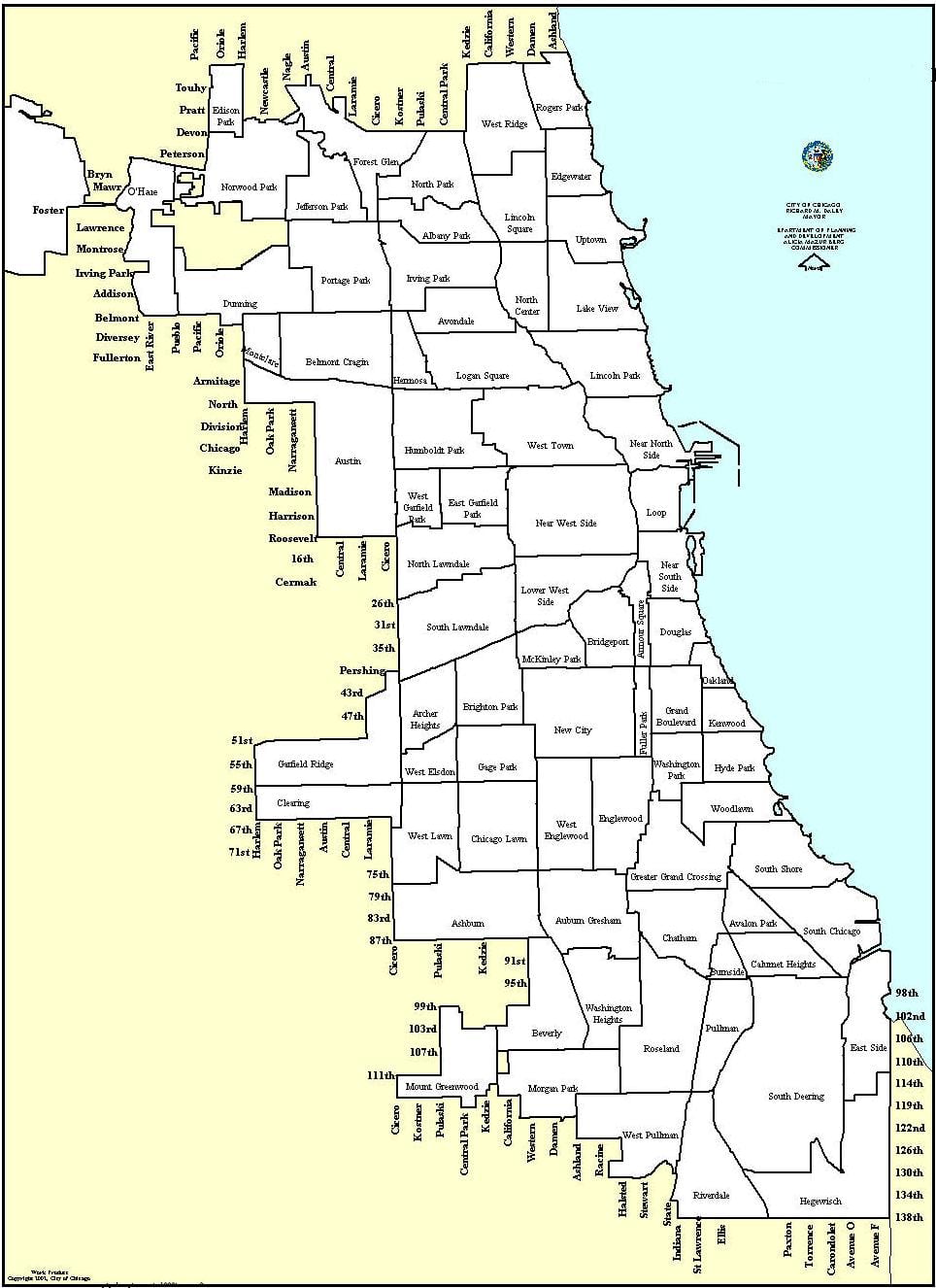 zónování mapa Chicago