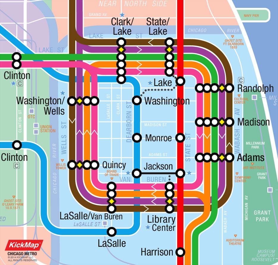 loop Chicago mapě