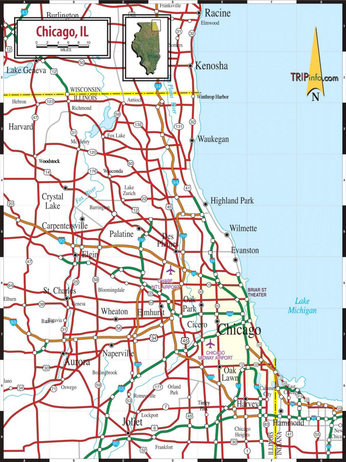 mapa Chicago il