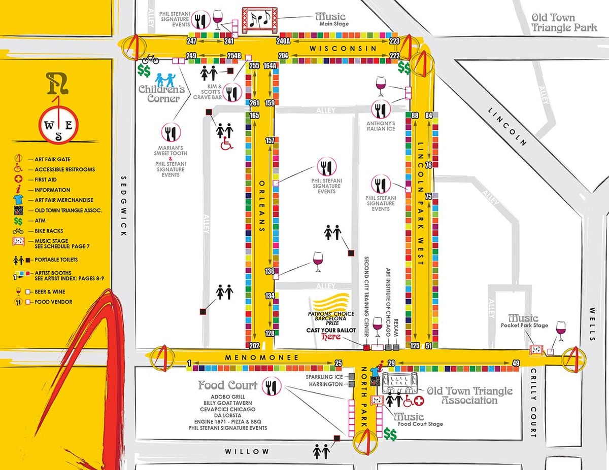 mapa staré město Chicago
