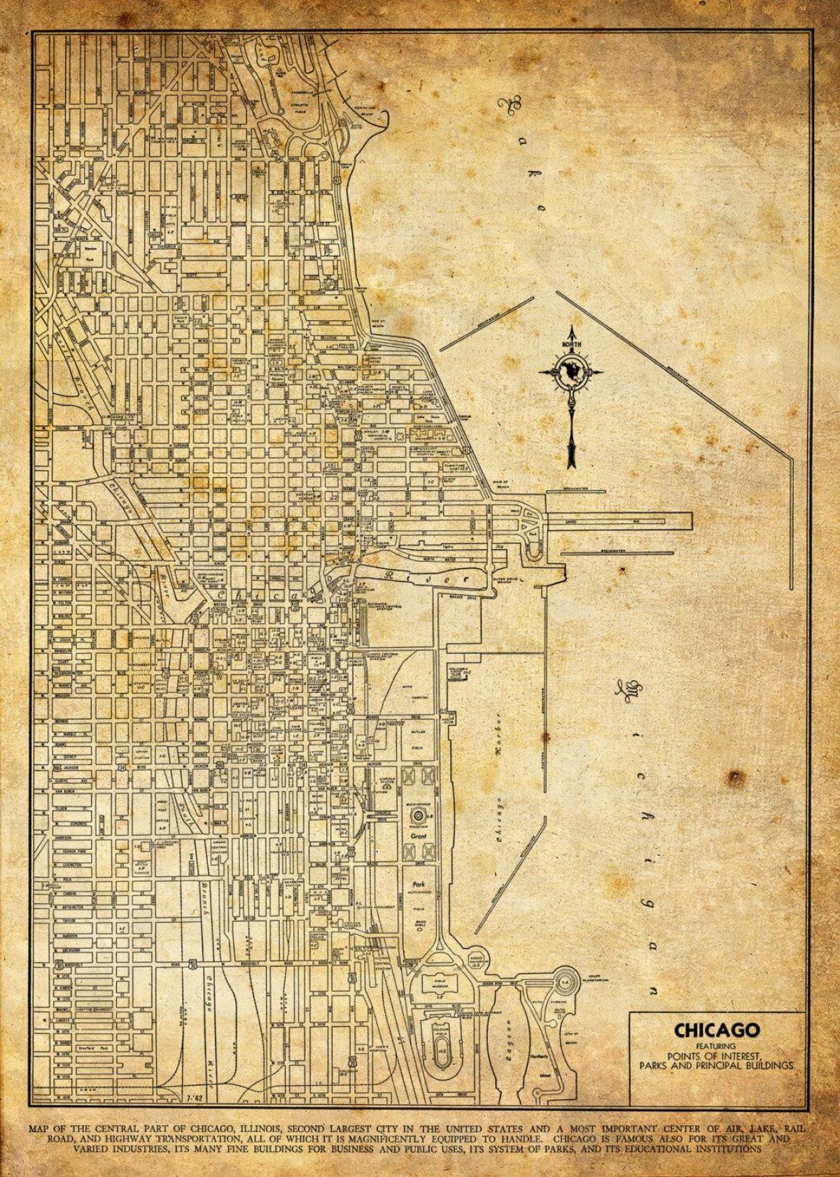 vintage mapa Chicago