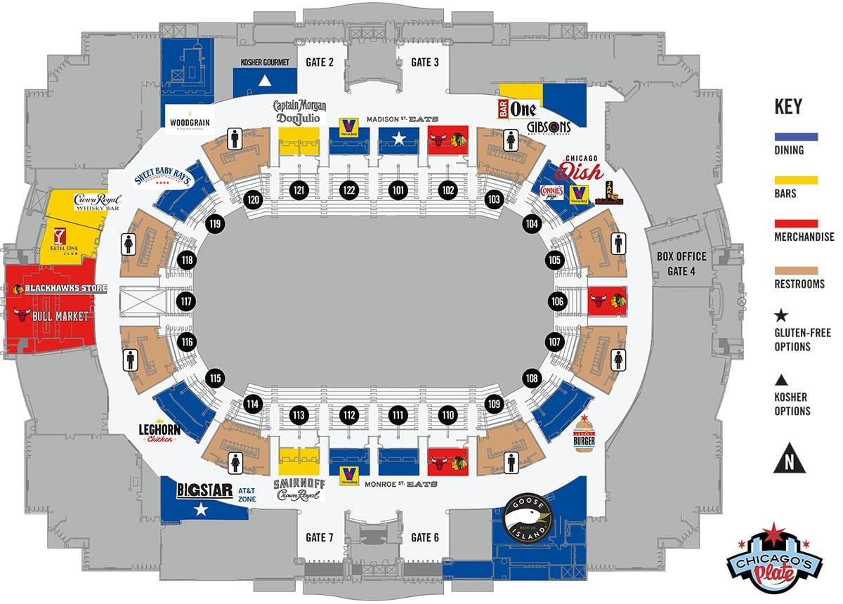 mapa United Center v Chicagu