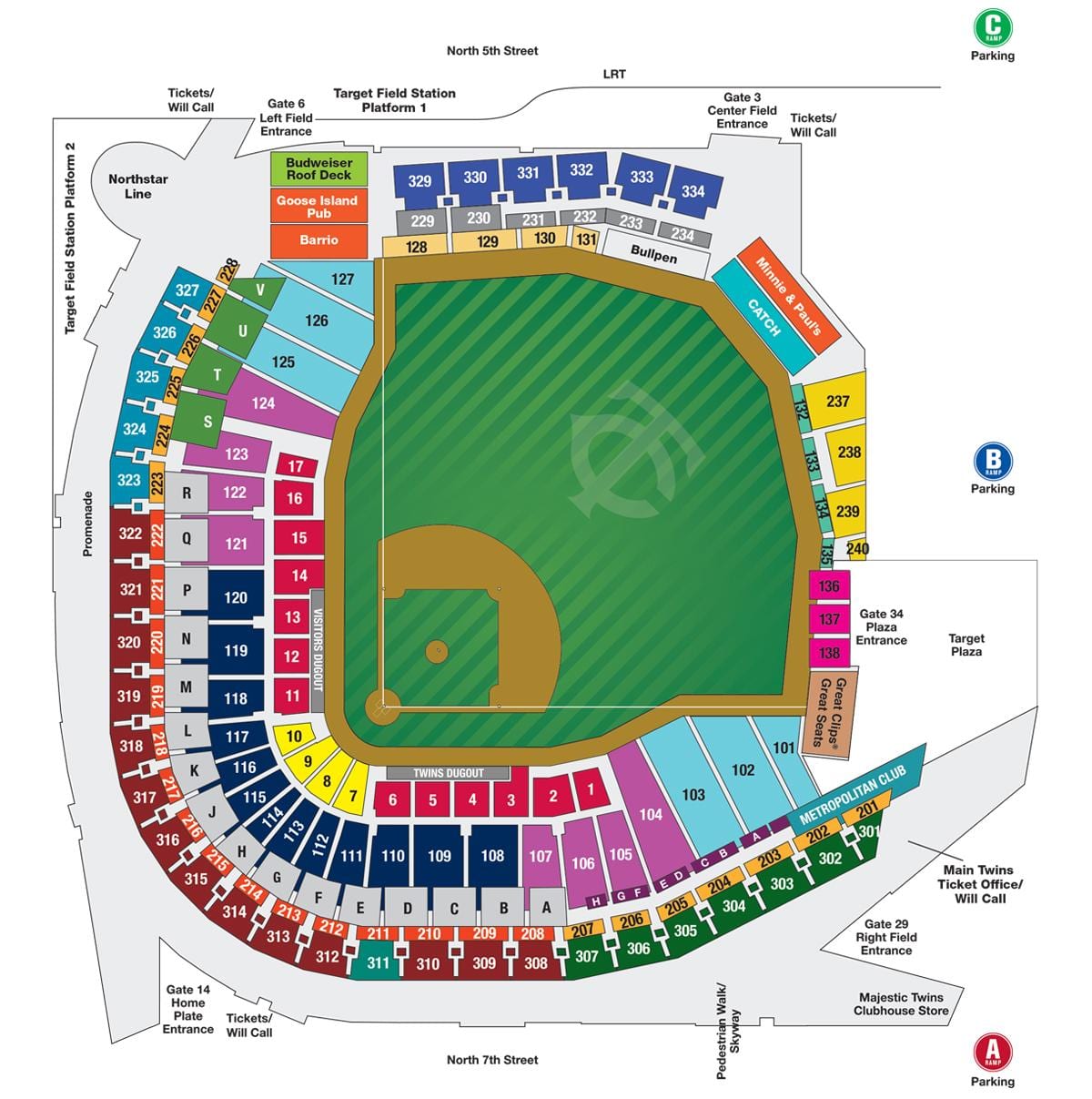 wrigley field sezení mapa s vyhříváním čísla