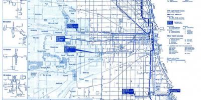 Chicago bus systém mapě