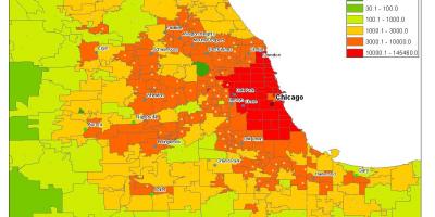 Demografická mapa Chicago