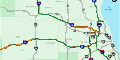 Chicago tollway mapě