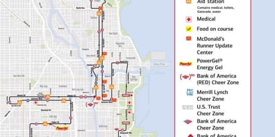 Chicago maraton mapě