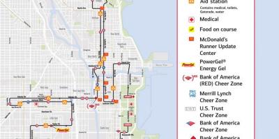 Chicago maraton mapě