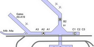 Mapa Chicago Midway letiště