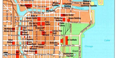 Mapa muzea v Chicagu