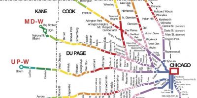 Chicago oblast vlak mapě