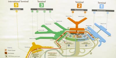Mapa O Hare terminály