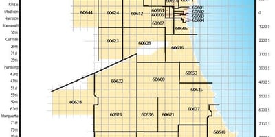 Mapa Chicago psč