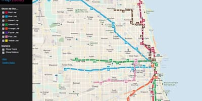 Chicago dopravní veřejnosti mapě