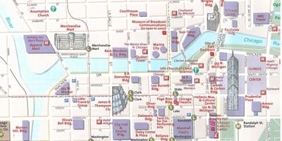 Turistická mapa Chicago