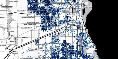 Chicago vražda mapě