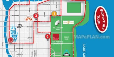 Chicago památky mapě