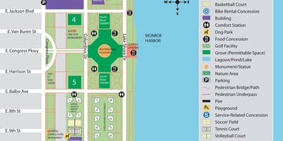 Mapa grant park Chicago