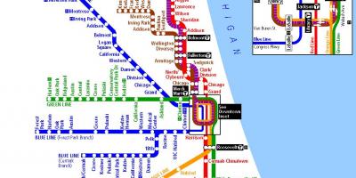 Metro v Chicagu mapě