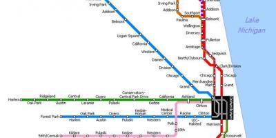 Chicago metra mapě