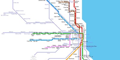 Chicago metra mapě