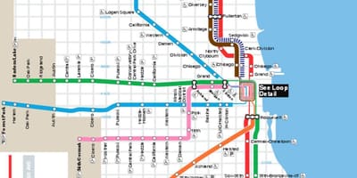 Mapa Chicago blue line