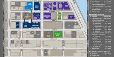 Severozápadní Chicago campus mapa